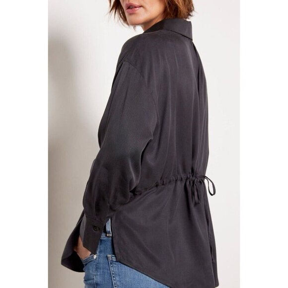 LNA Pirate Black Radar Zip Up Long Sleeve Collared‎ Shirt Size S Broken Zipper - Picture 2 of 10